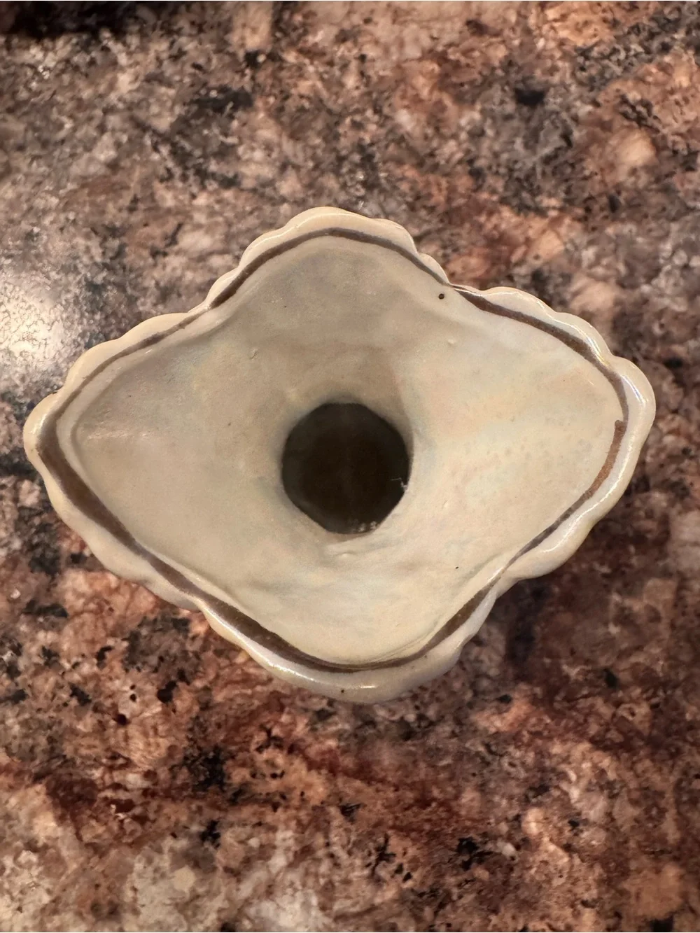vintage lusterware ceramic swan vase featuring iridescent finishes
